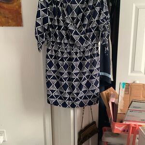 Old Navy Black and White Sheath Dress with Dolman Sleeves